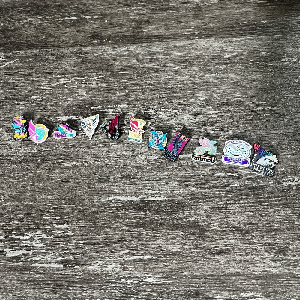 Lot of (14) 1990-2001 FULL SET Kentucky Derby Festival Pegasus Pins 3 1997 Anniv